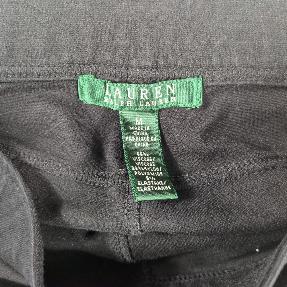 Lauren Ralph Lauren Leggings Womens M Black Athletic Yoga Training Elastic Waist - Picture 5 of 6